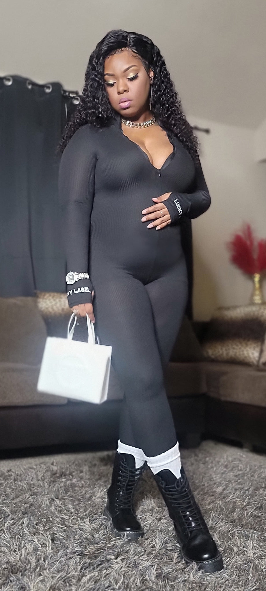Label Me Black Jumpsuit
