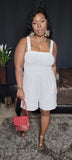 Shy Girl Romper (PLUS) WHITE