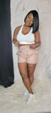 Vegan Leather Shorts (Blush)