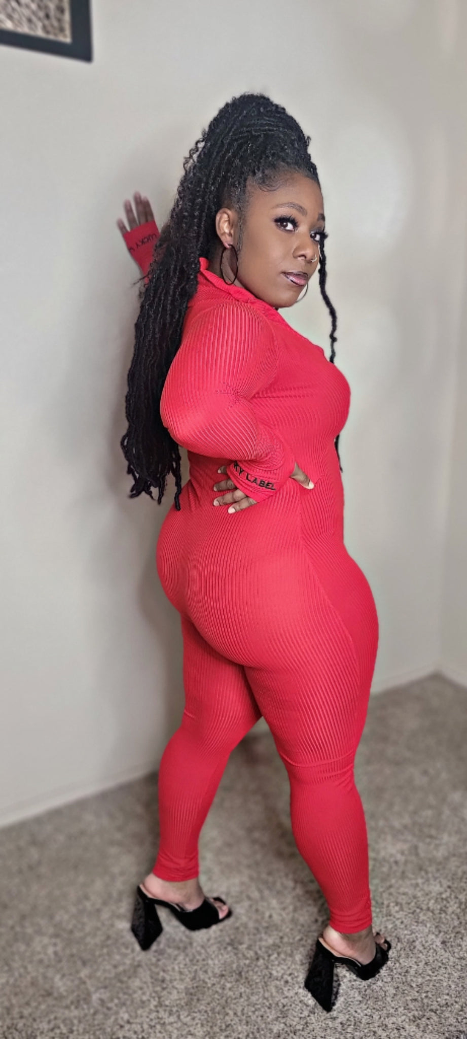 Label Me Red Jumpsuit